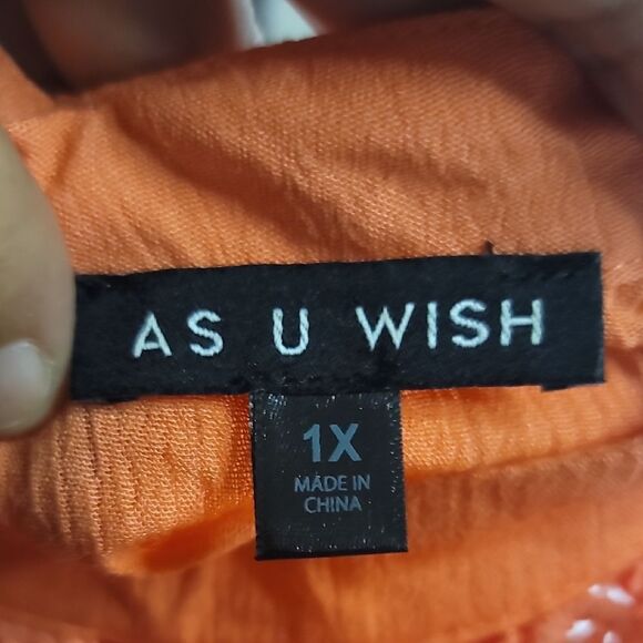 As U Wish Orange and Pink Embellished Midi Sundress SIZE 1X - Picture 5 of 5